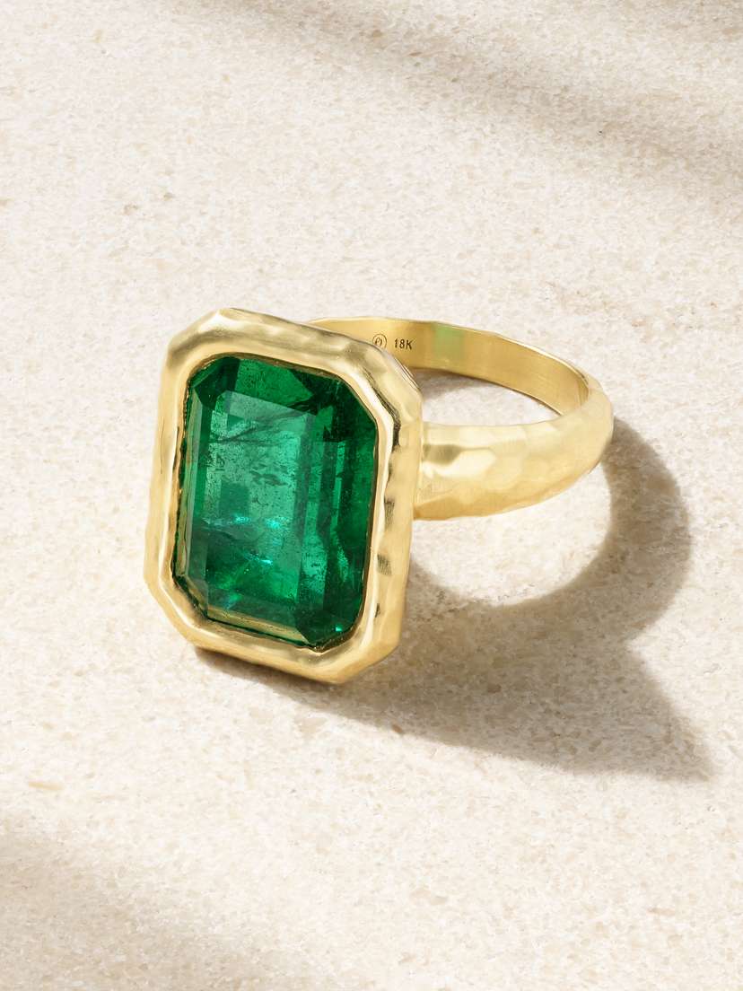 Octavia Elizabeth Tribute 18-karat Recycled Gold Emerald Ring