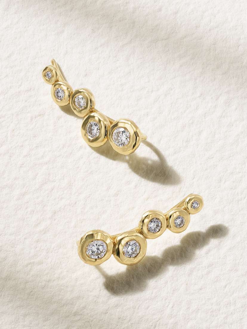 Octavia Elizabeth Nesting Gem 18-karat Recycled Gold Diamond Earrings