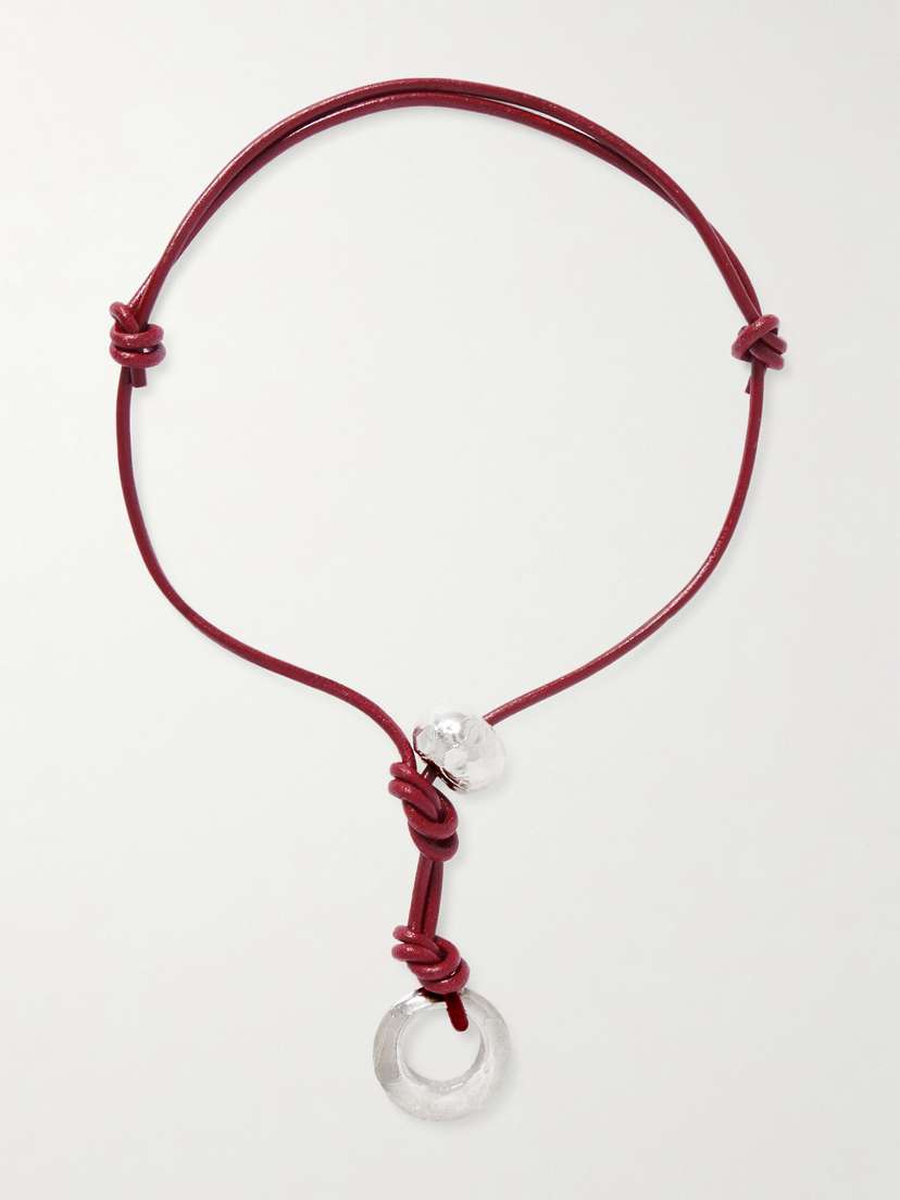 Alighieri The Poet's Lens Recycled Silver And Leather Necklace