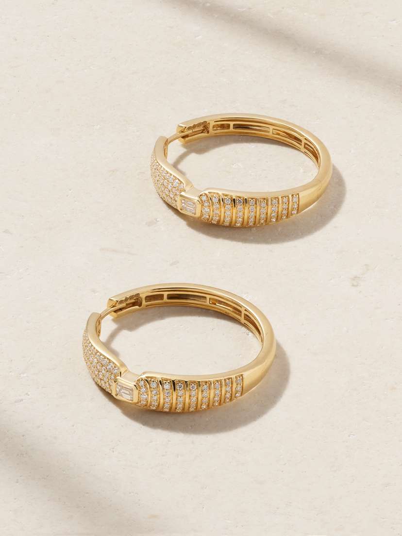 Almasika Adiré 18-karat Gold Diamond Hoop Earrings