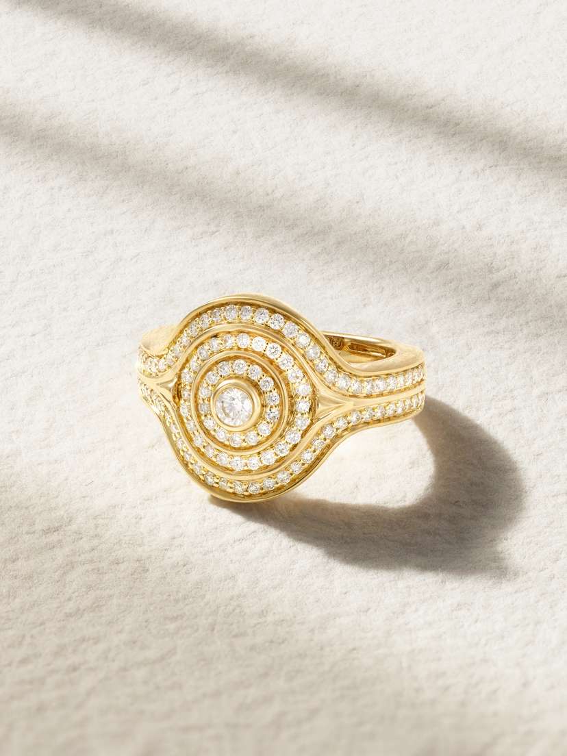 Almasika Universum 18-karat Gold Diamond Pinky Ring