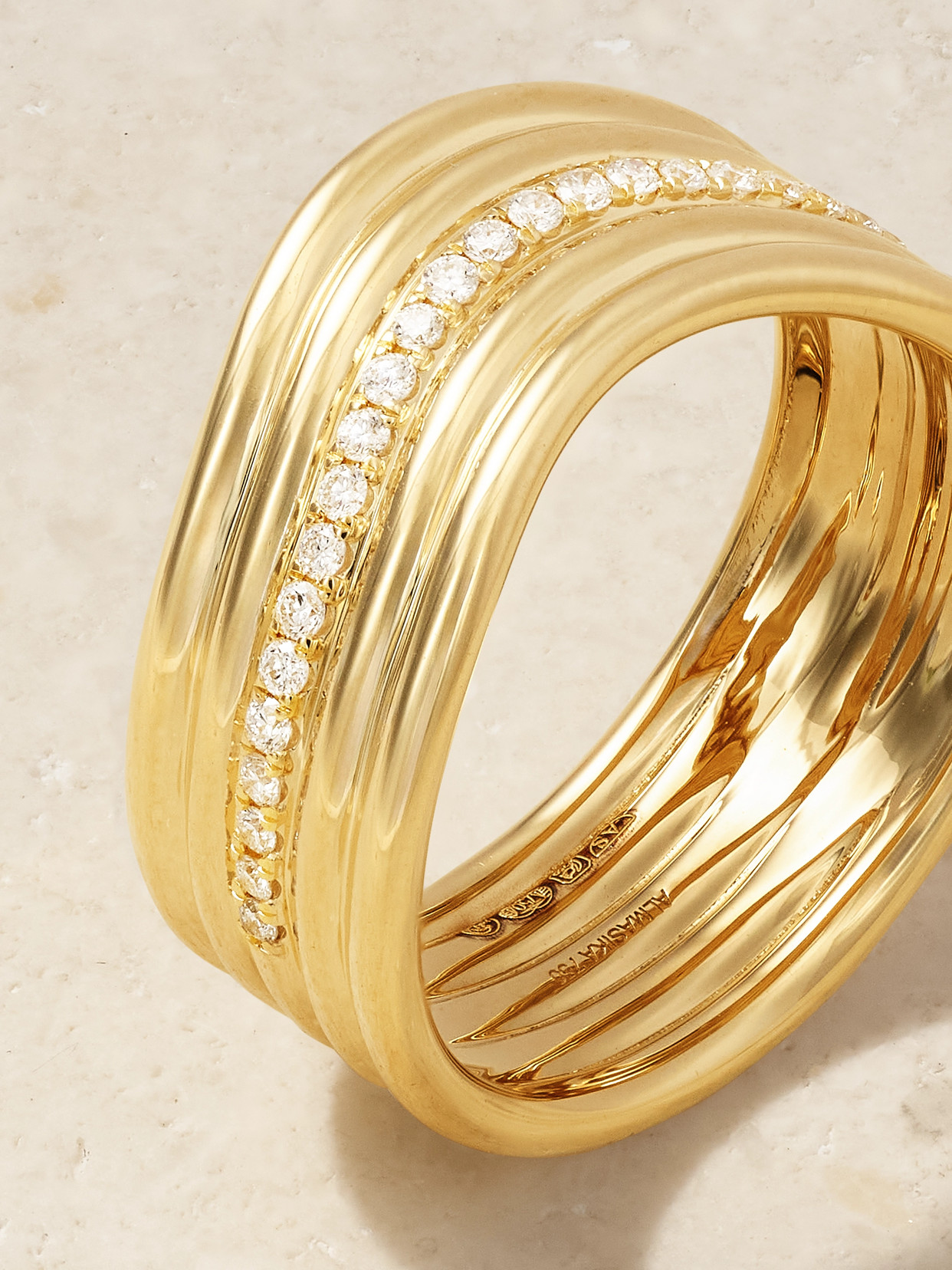 Almasika Berceau Cinq 18-karat Gold Diamond Ring In Gold