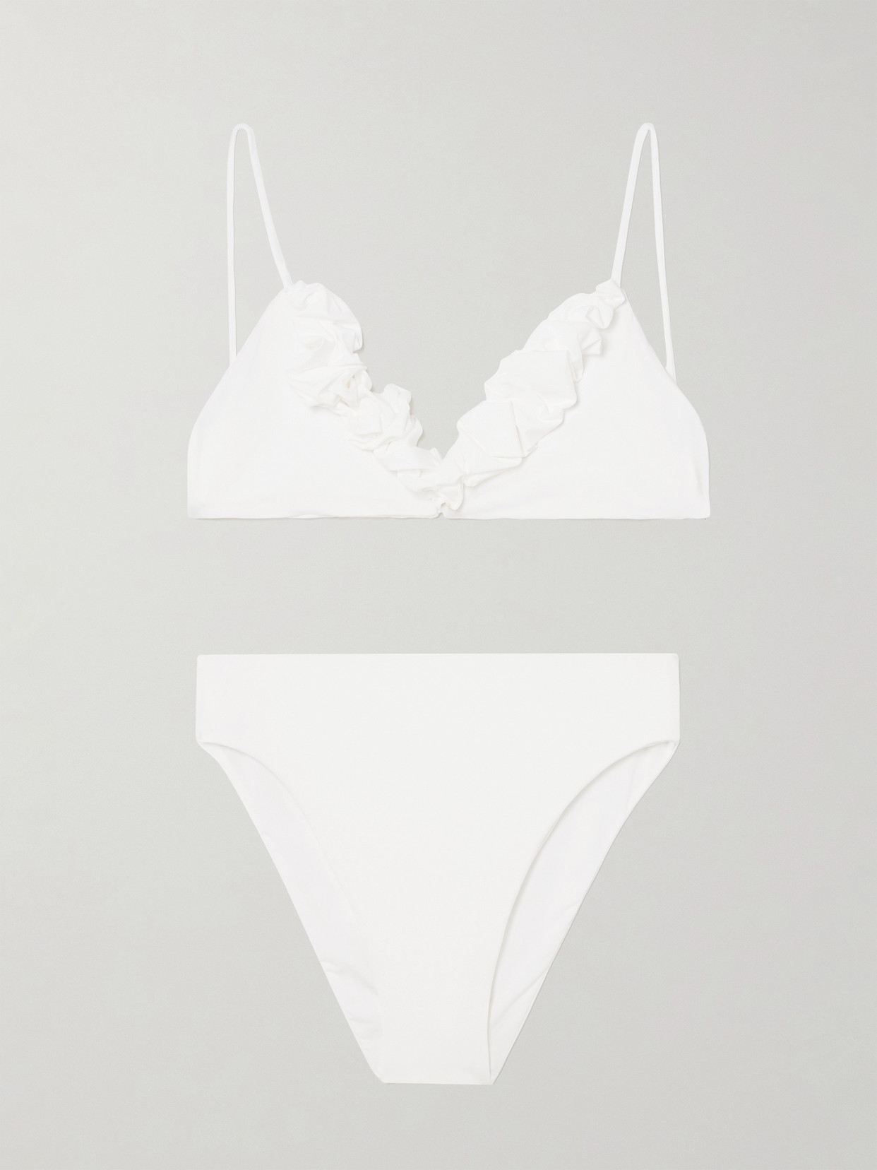 Maygel Coronel Krassi Ruffled Bikini Set In White