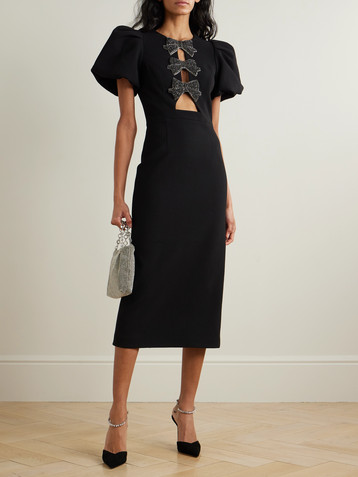 Rebecca Vallance Eliana cutout embellished cady midi dress