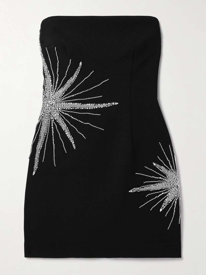 Rebecca Vallance Estella Strapless Crystal-embellished Crepe Mini Dress