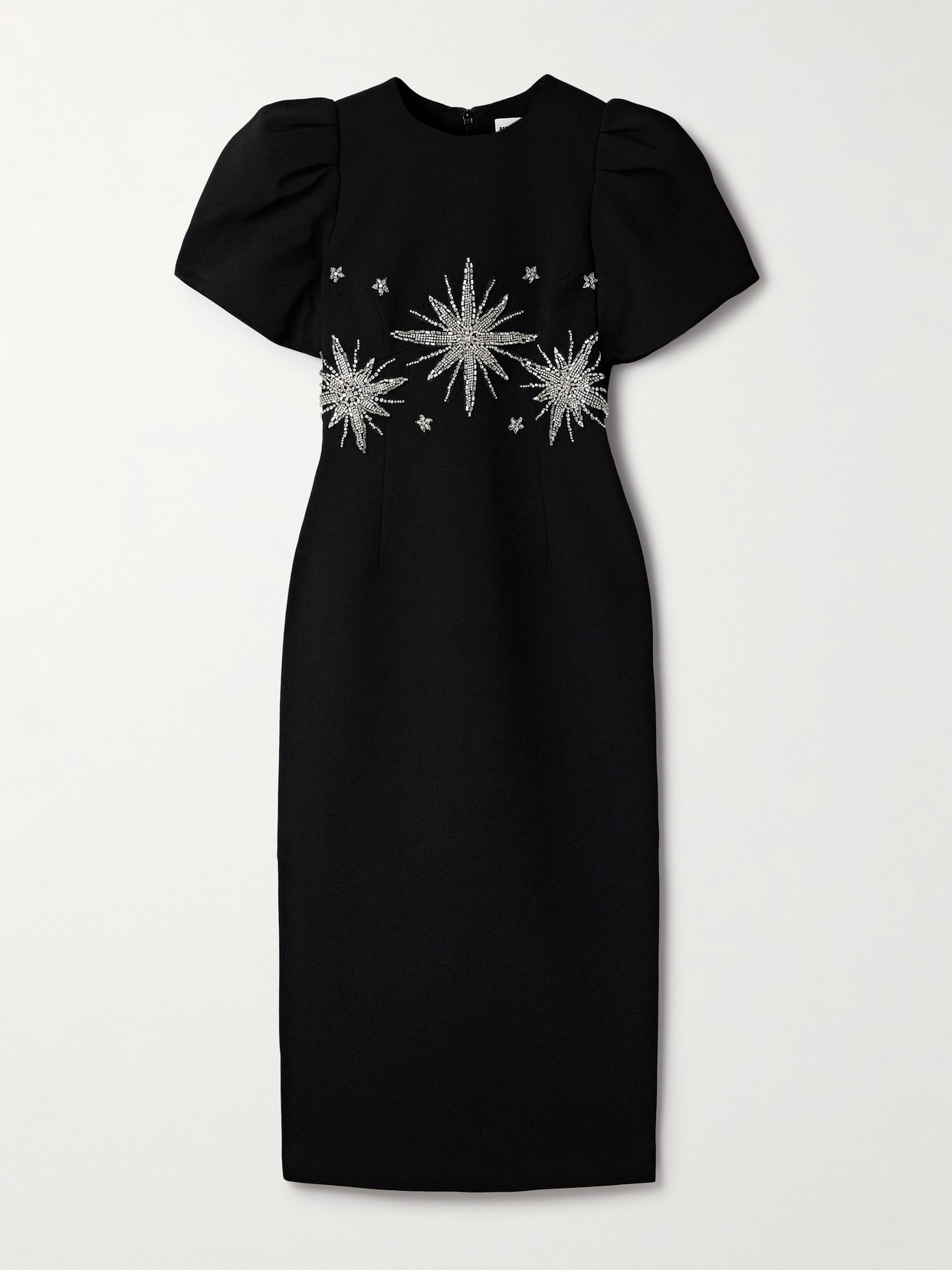 Rebecca Vallance Estella Crystal-embellished Crepe Midi Dress In Black