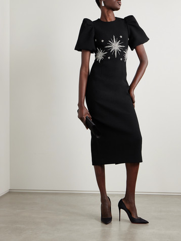 Rebecca Vallance Estella crystal-embellished crepe midi dress