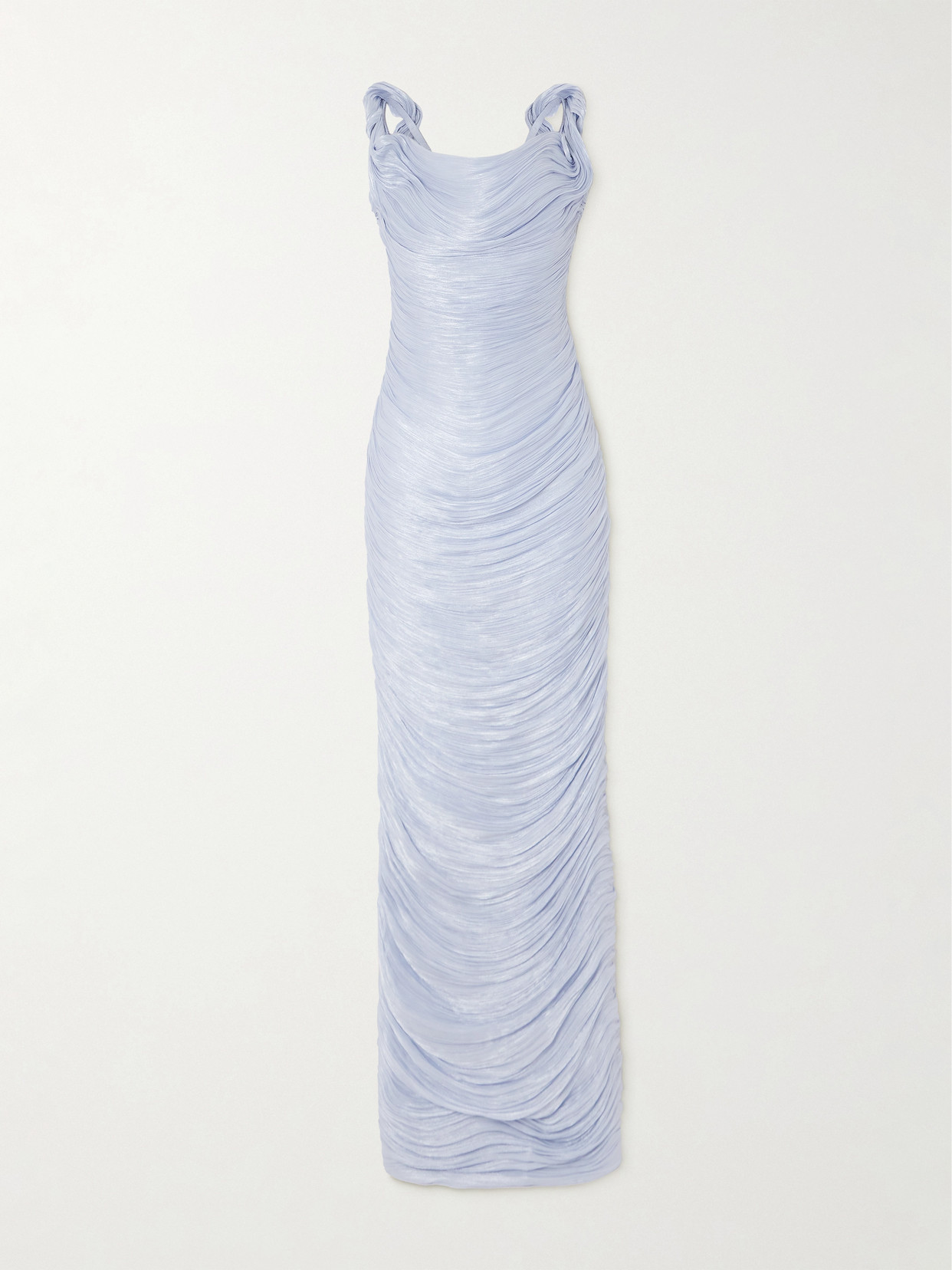 Marmar Halim Off-the-shoulder Gathered Silk-satin Gown In Purple