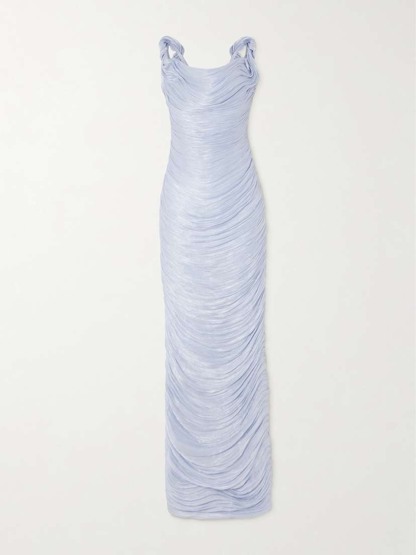 Marmar Halim Off-the-shoulder Gathered Silk-satin Gown