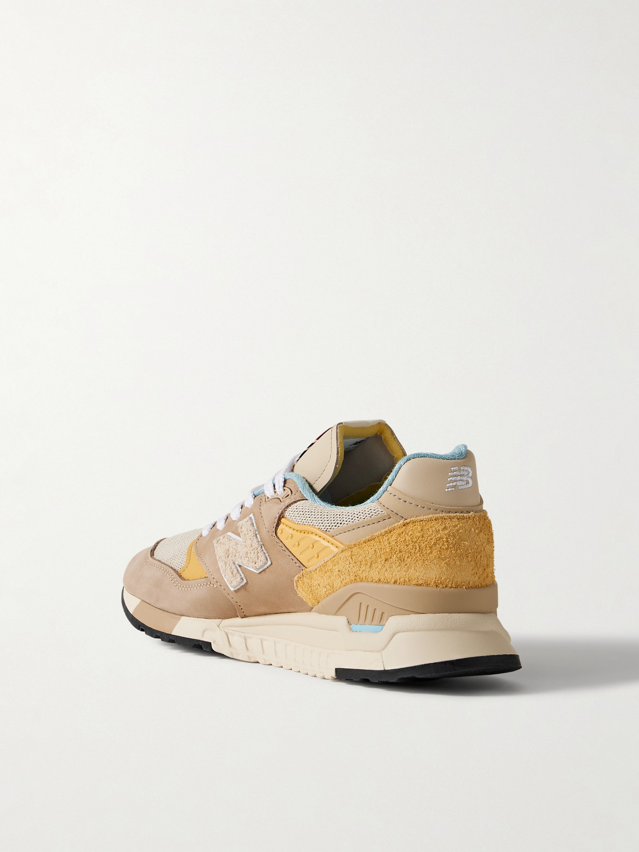 New Balance 998 Leather, Mesh, Brushed-suede And Rubber Sneakers In Neutrals