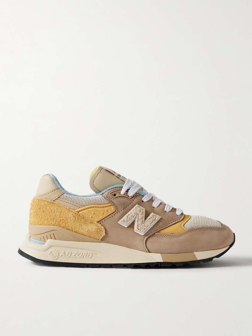 New Balance 998 Leather, Mesh, Brushed-suede And Rubber Sneakers