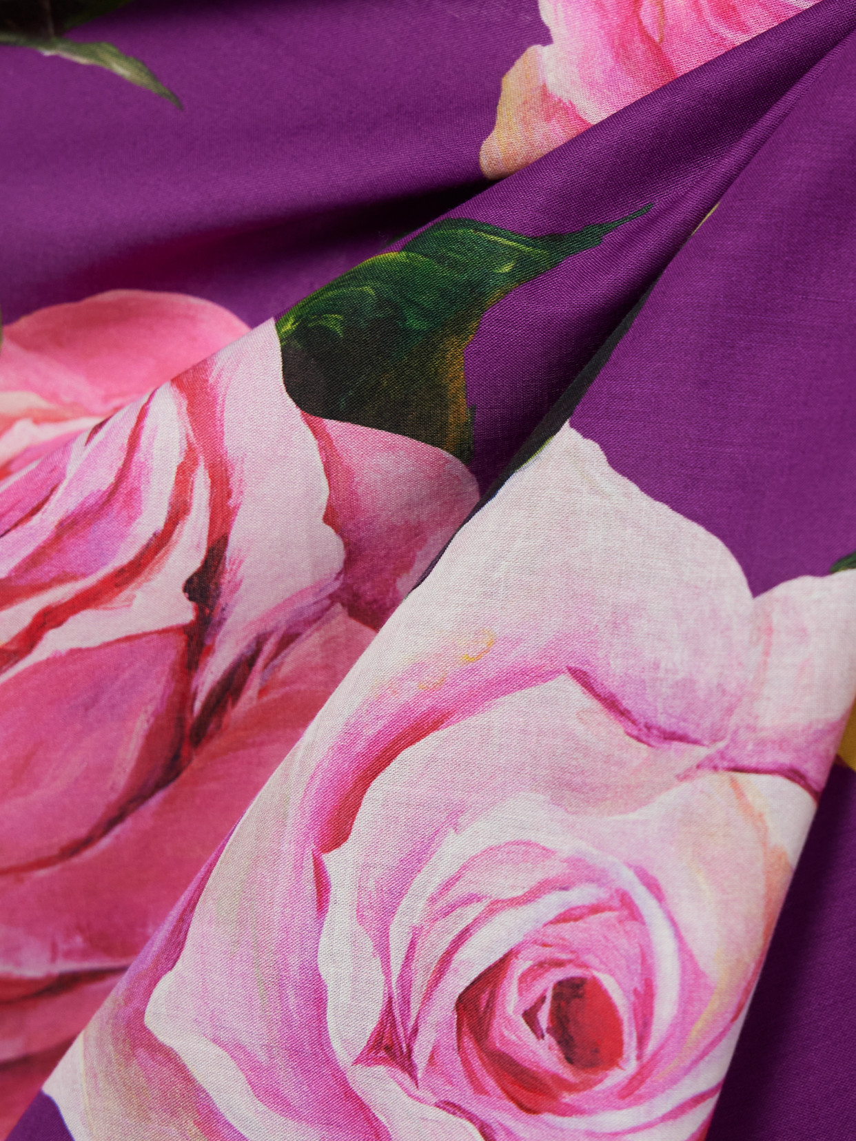 Dolce & Gabbana Frayed Floral-print Cotton Pareo In Purple