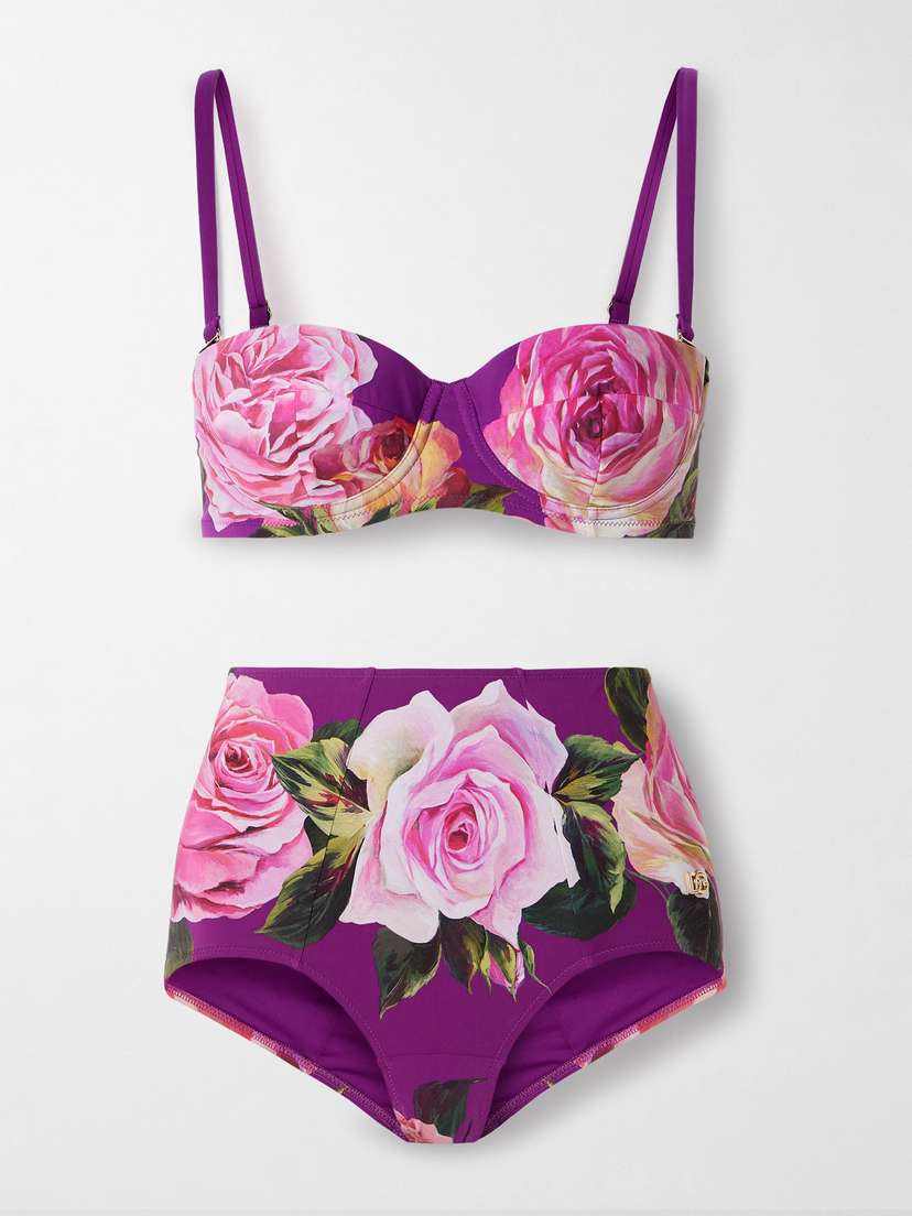 Dolce & Gabbana Floral-print Balconette Bikini