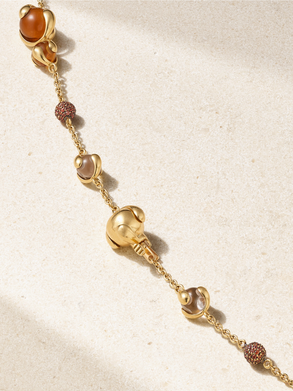 Marina B Cardan 18-karat Gold, Quartz And Sapphire Necklace