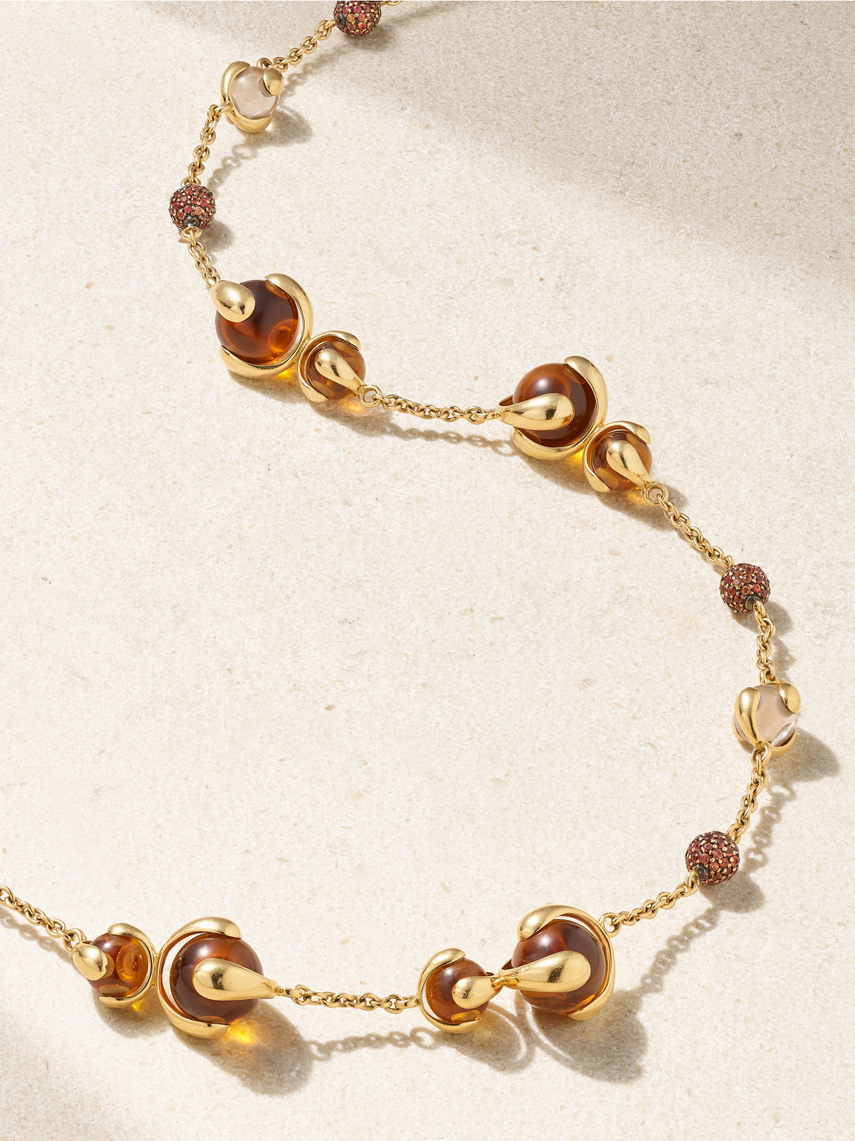 Marina B Cardan 18-karat Gold, Quartz And Sapphire Necklace