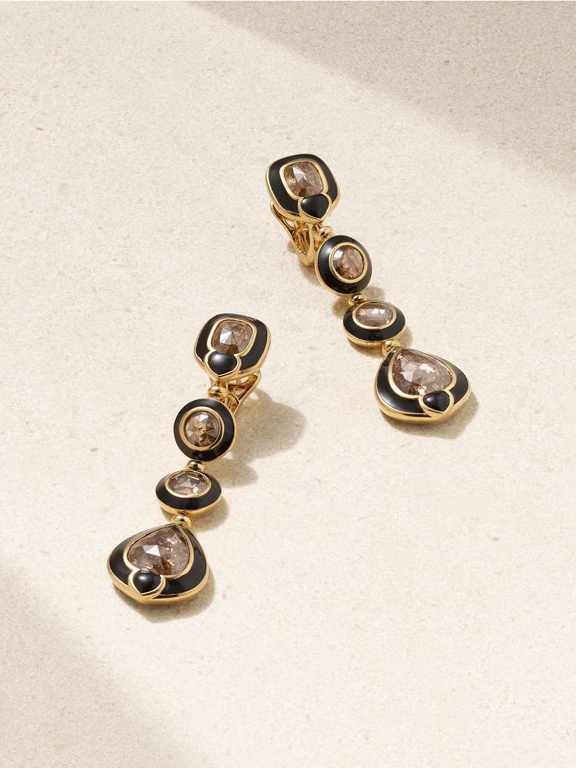 Marina B Catula 18-karat Gold, Diamond And Onyx Earrings