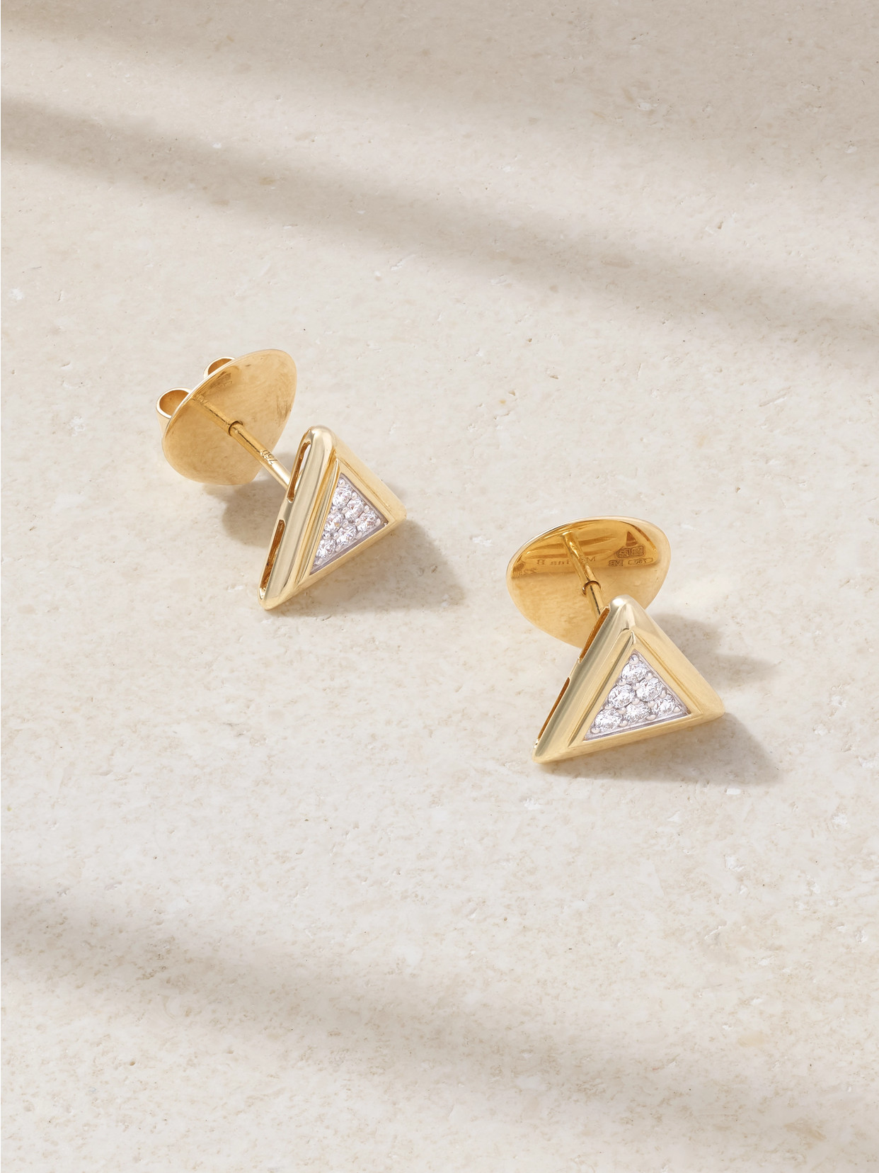 Marina B Triangolini 18-karat Yellow And White Gold Diamond Earrings