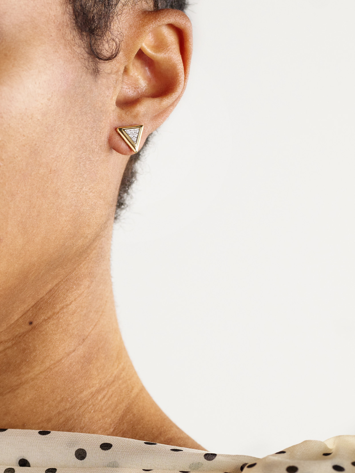 Shop Marina B Triangolini 18-karat Yellow And White Gold Diamond Earrings