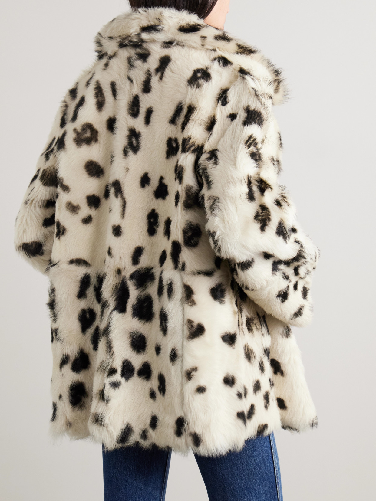 Dodo Bar Or Dot Printed Shearling Coat In White
