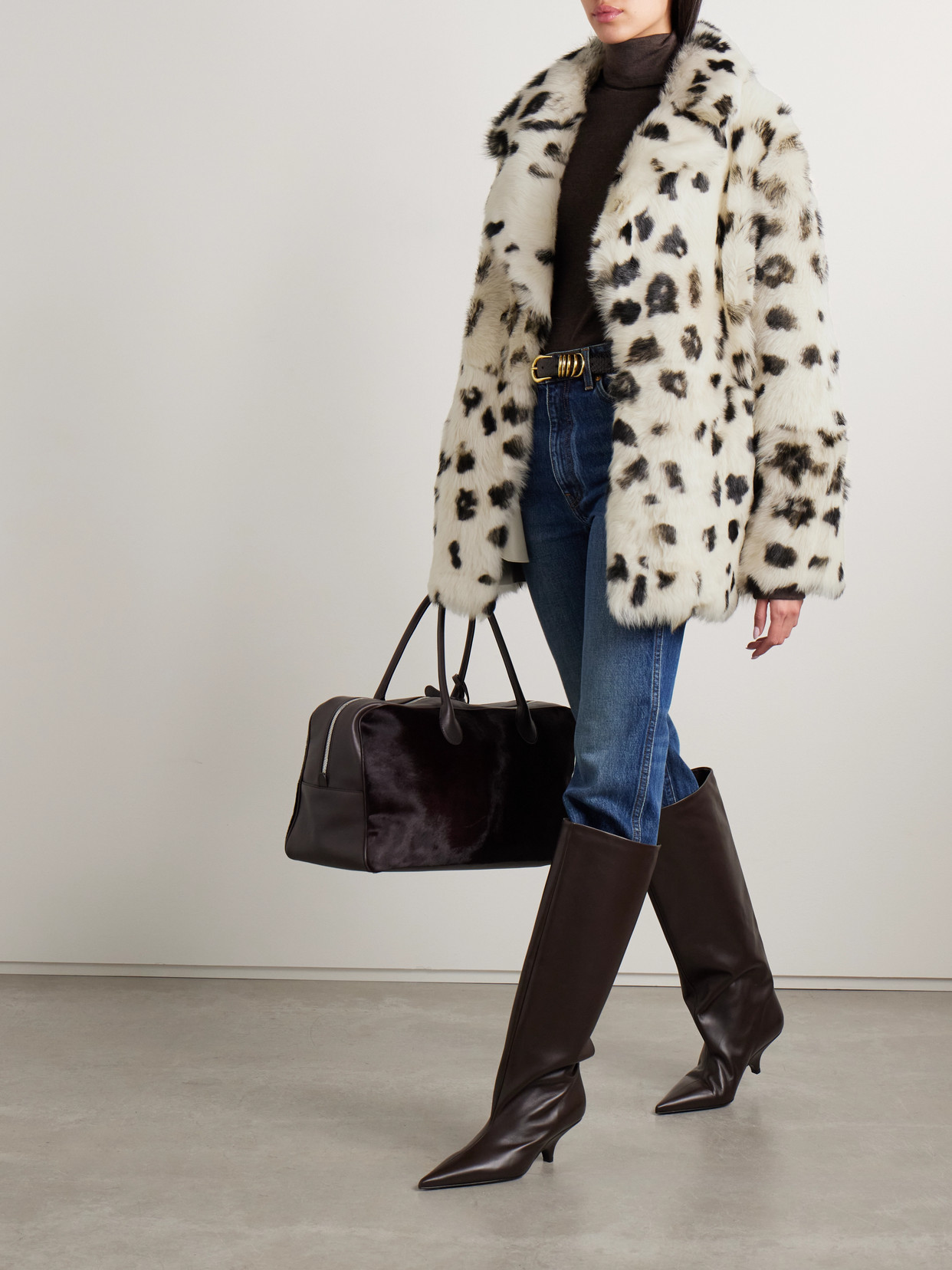 Dodo Bar Or Dot Printed Shearling Coat In White