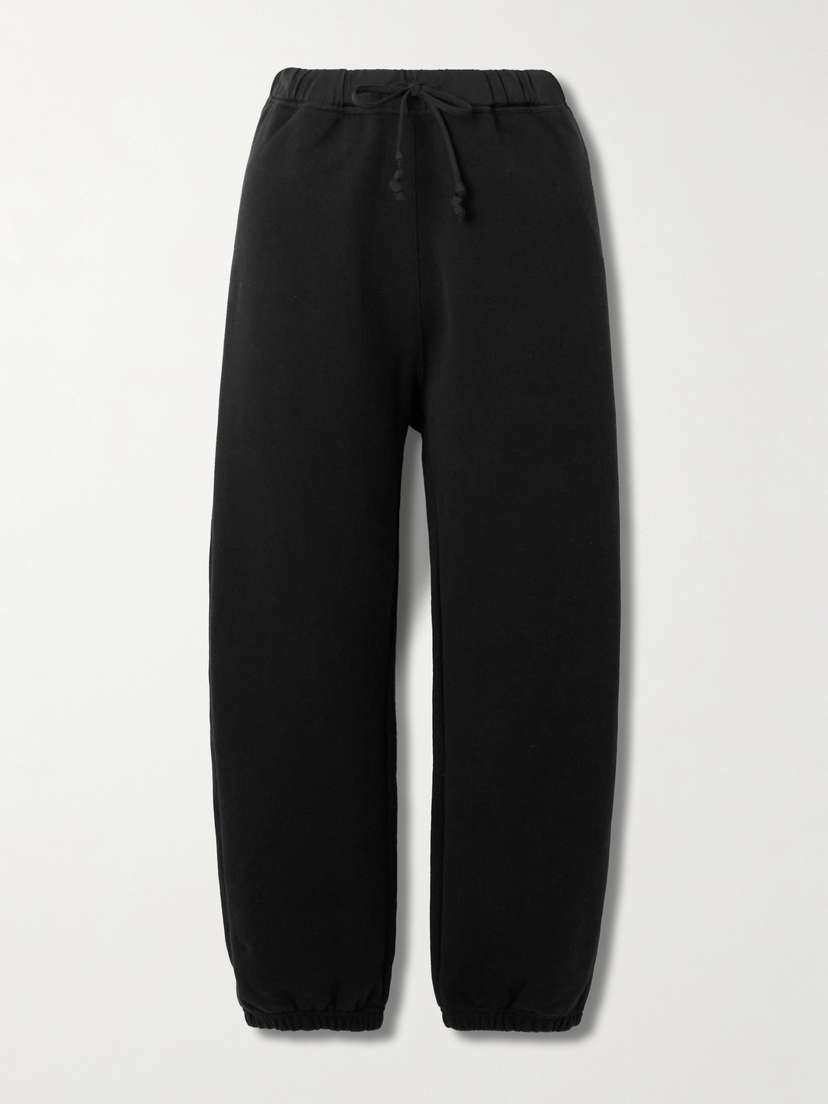 CARVEN Crepe-trimmed Cotton-jersey Track Pants