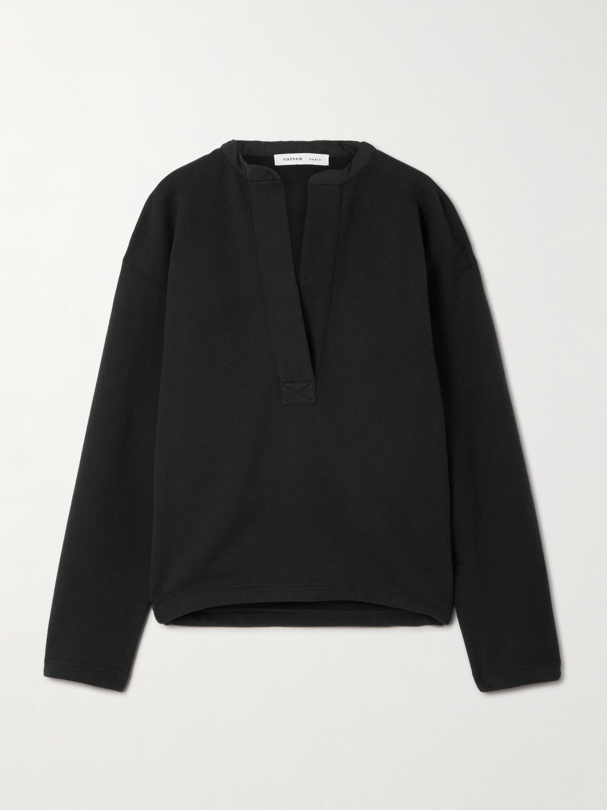 CARVEN CREPE-TRIMMED COTTON-JERSEY SWEATSHIRT