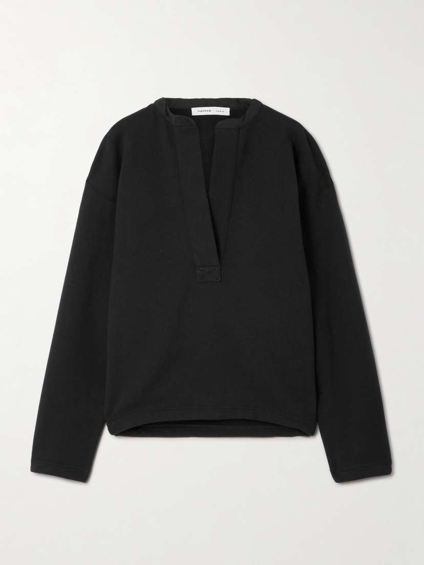 CARVEN Crepe-trimmed Cotton-jersey Sweatshirt