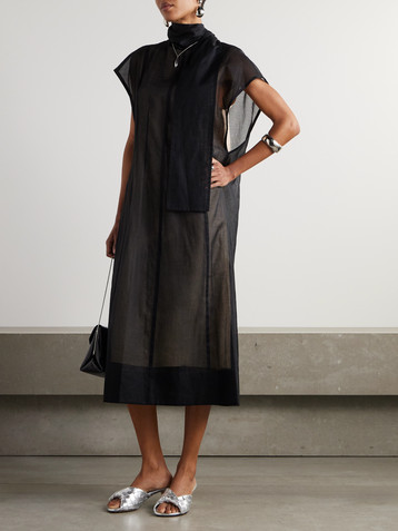 CARVEN Scarf-effect cotton-organza midi dress