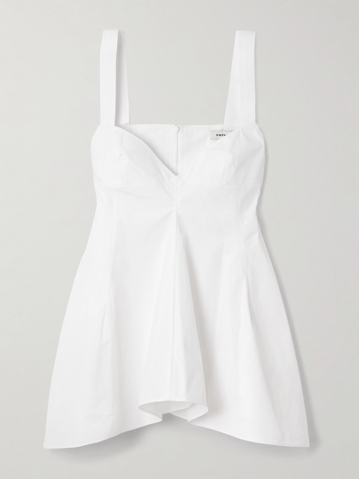 Carven Fitted Cotton Shirt With Adjustable Straps In White