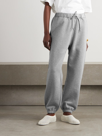 CARVEN Crepe-trimmed cotton-jersey track pants