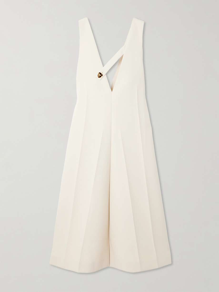 embellished wool-blend midi dress