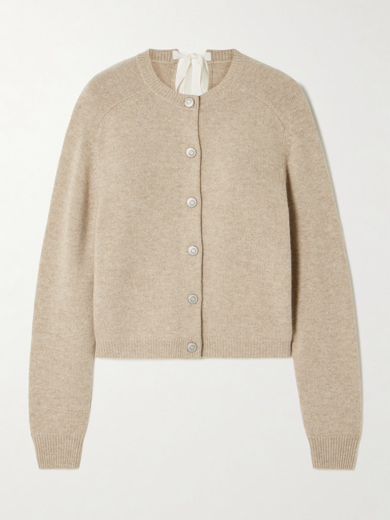 Carven Tie-detailed Cashmere Cardigan In Neutrals