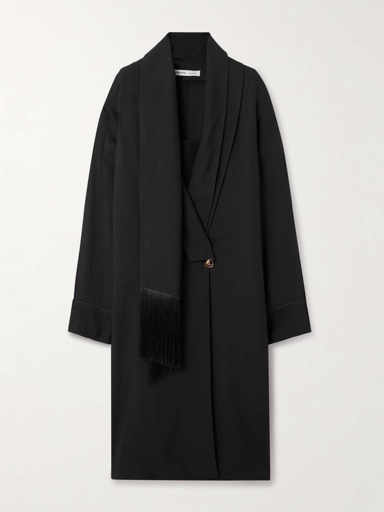 Carven Scarf-detailed Crepe Midi Dress In Black