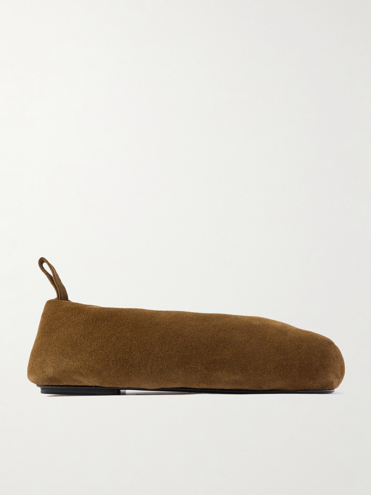 Carven Garnier Padded Suede Ballet Flats In Brown