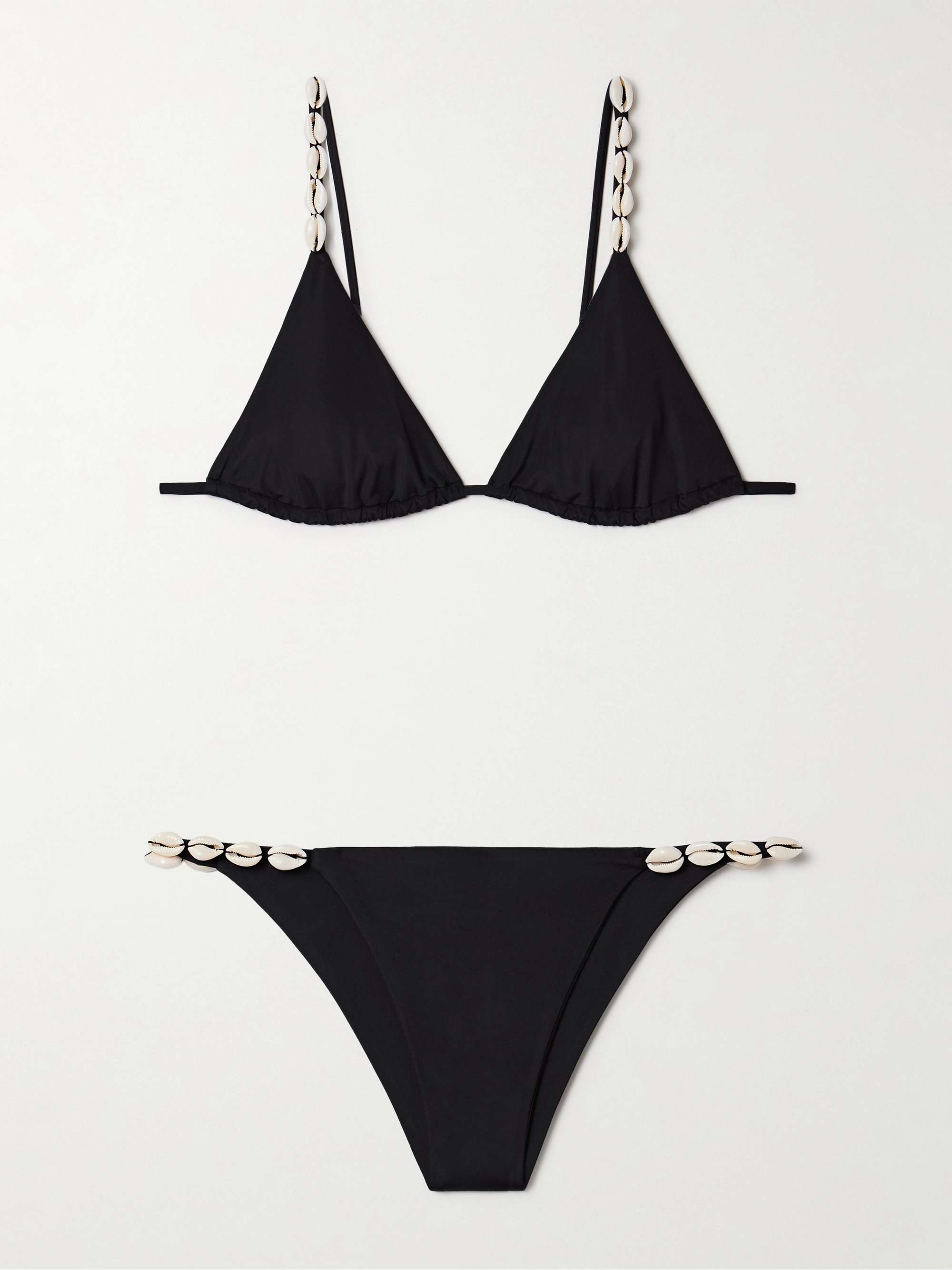 SARA CRISTINA Cowries embellished triangle bikini | NET-A-PORTER