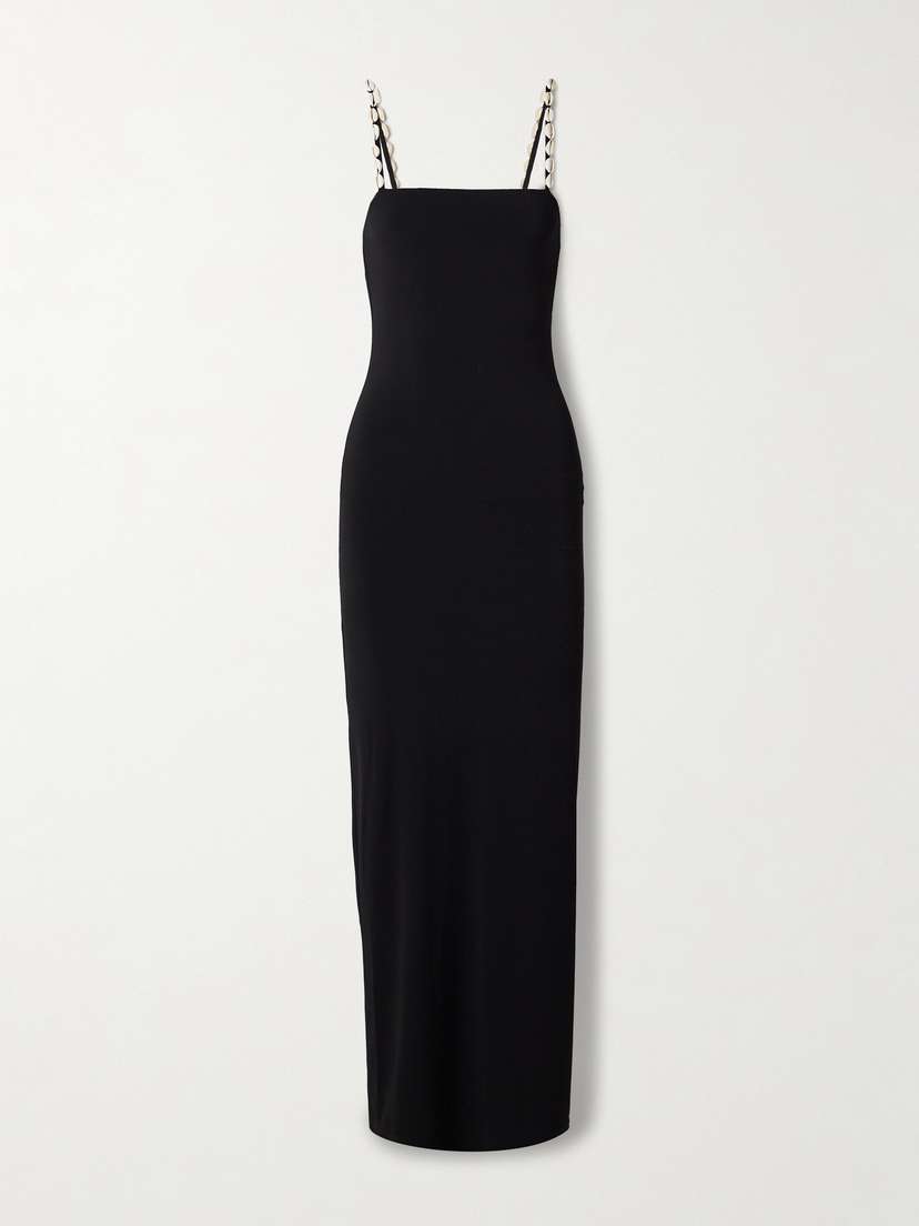 SARA CRISTINA Embellished Stretch-jersey Maxi Dress