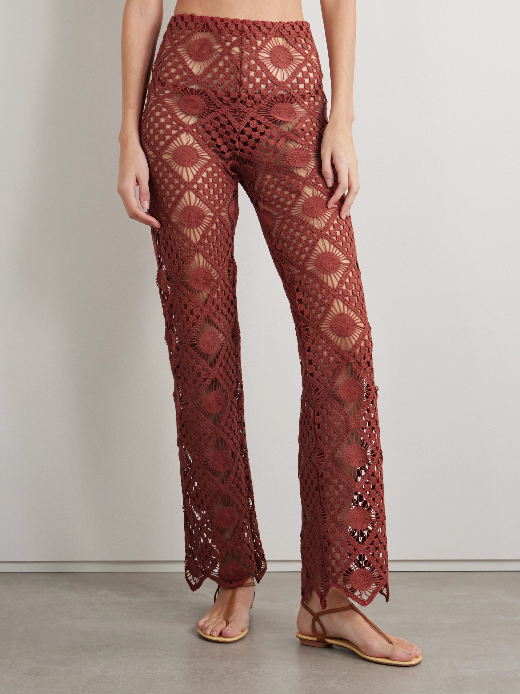 SARA CRISTINA Playa crocheted cotton pants