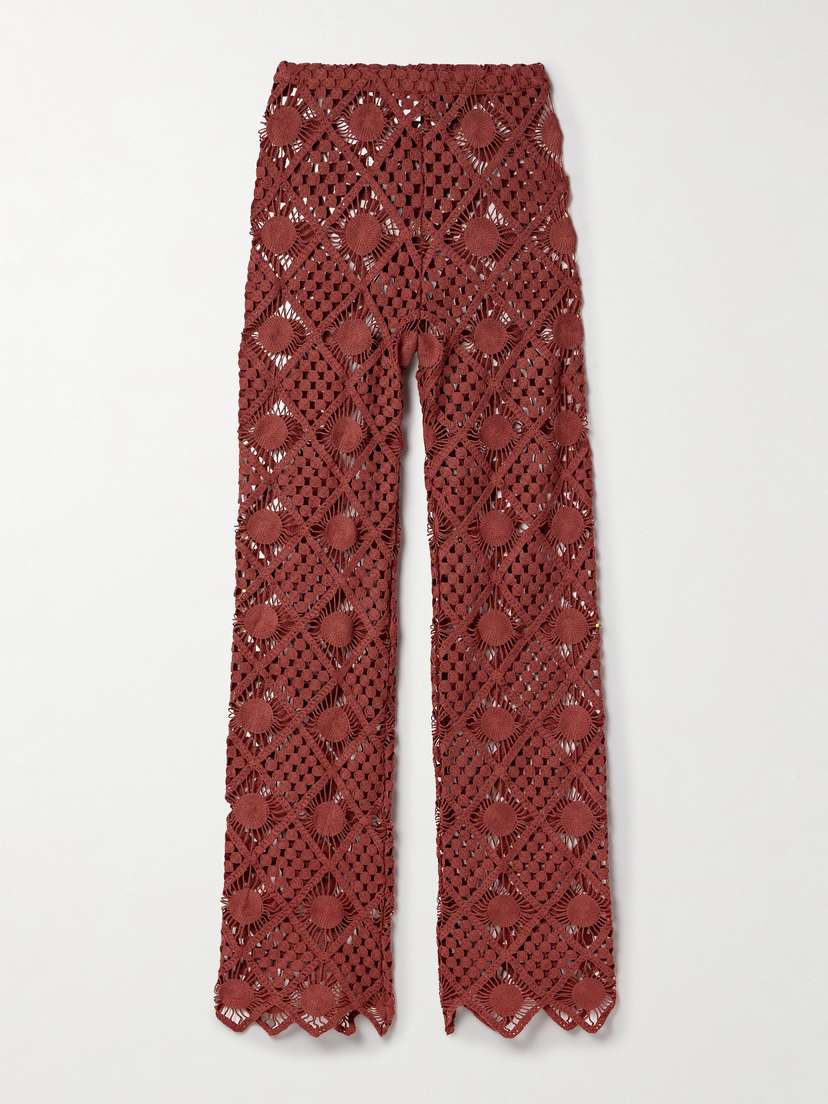 SARA CRISTINA Playa Crocheted Cotton Pants