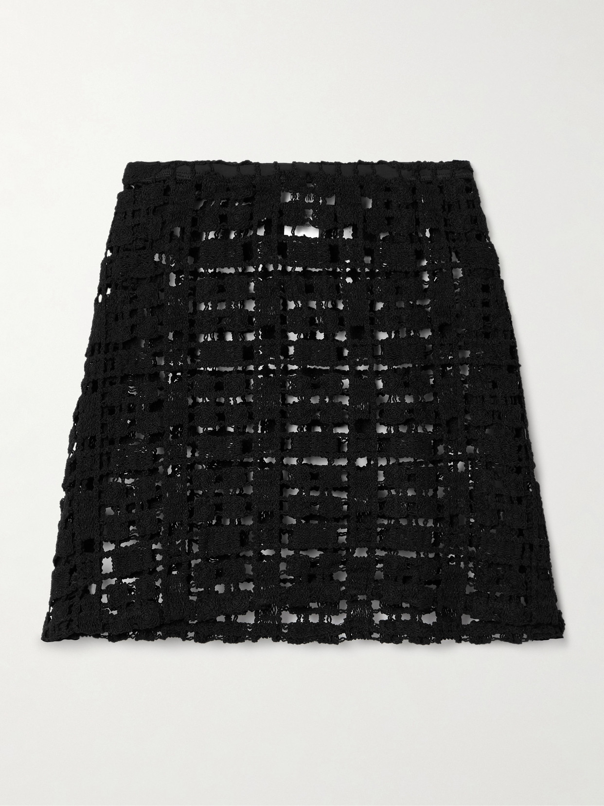 Sara Cristina Sun Crocheted Cotton Mini Skirt In Black