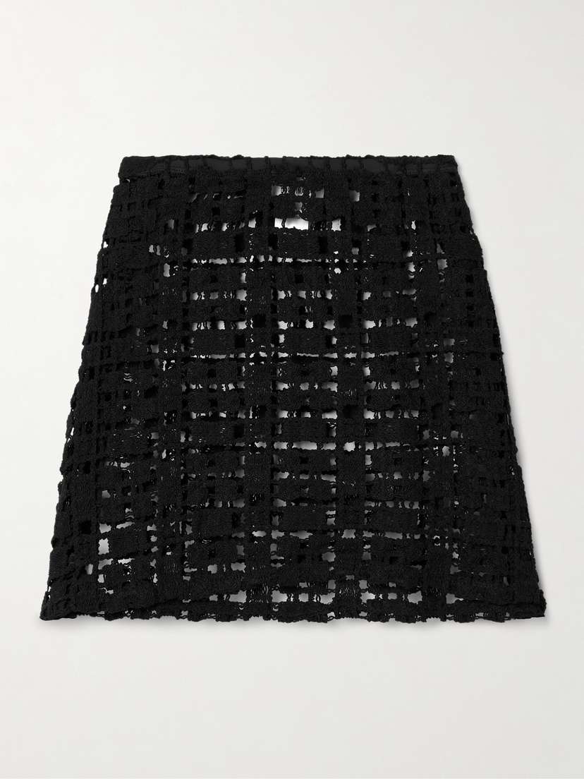 SARA CRISTINA Sun Crocheted Cotton Mini Skirt