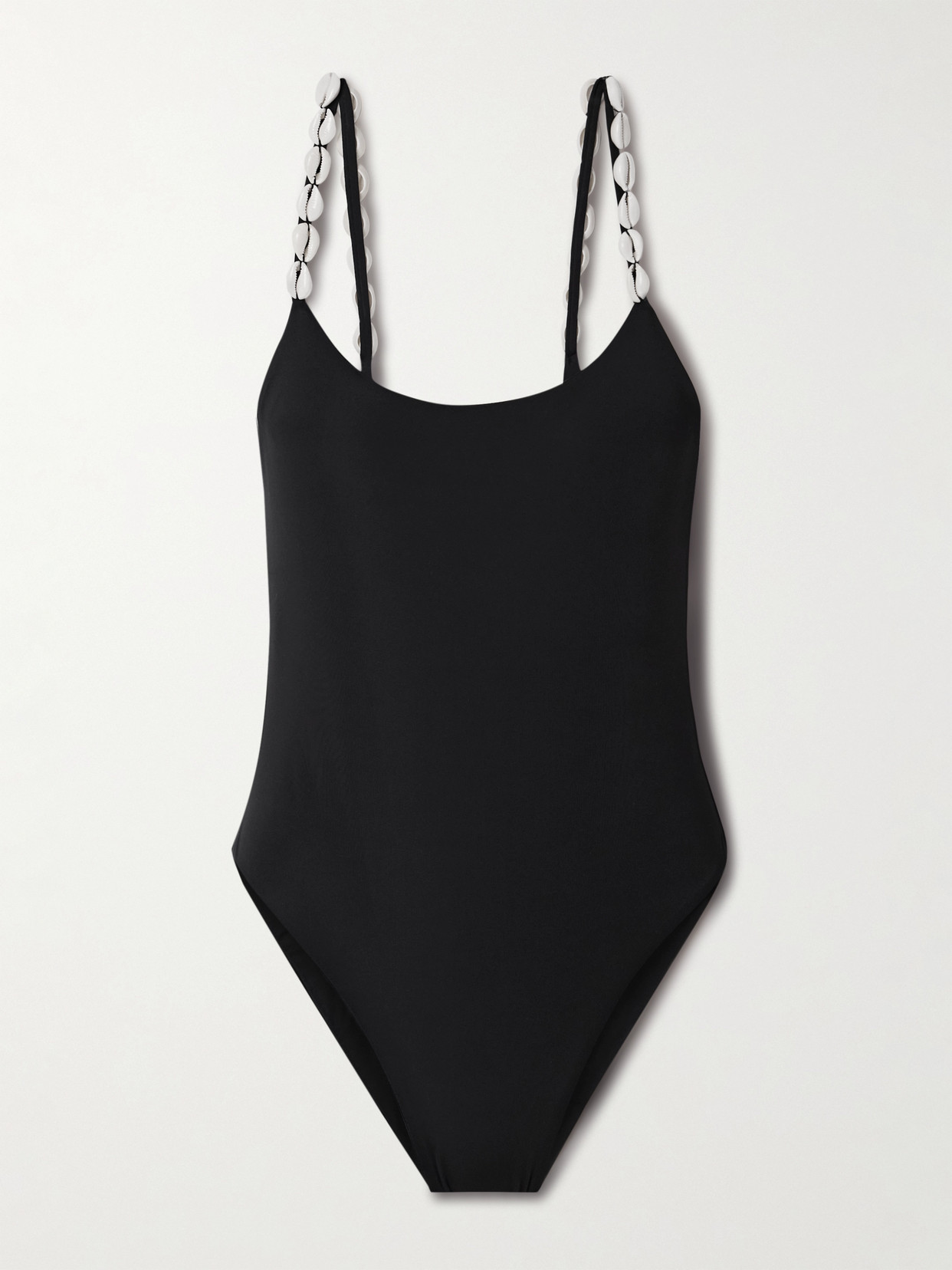 Sara Cristina Ocean Embellished Stretch-econyl® Swimsuit In Black