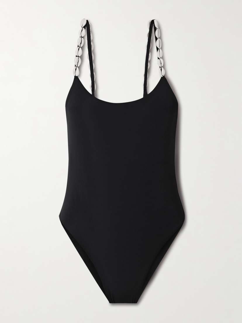 SARA CRISTINA Ocean Embellished Stretch-econyl® Swimsuit