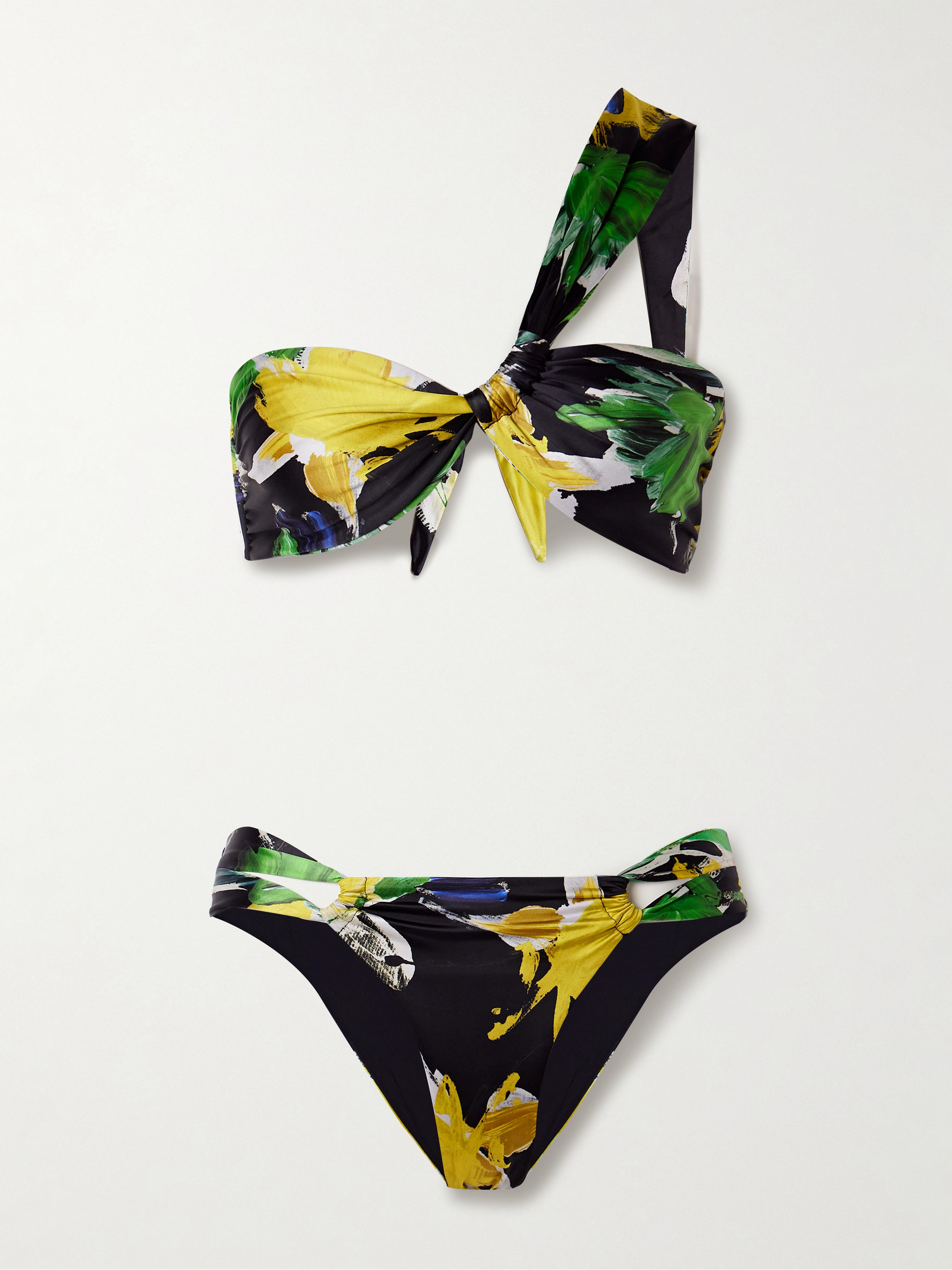 SARA CRISTINA Narcissus one-shoulder printed stretch-ECONYL® bikini