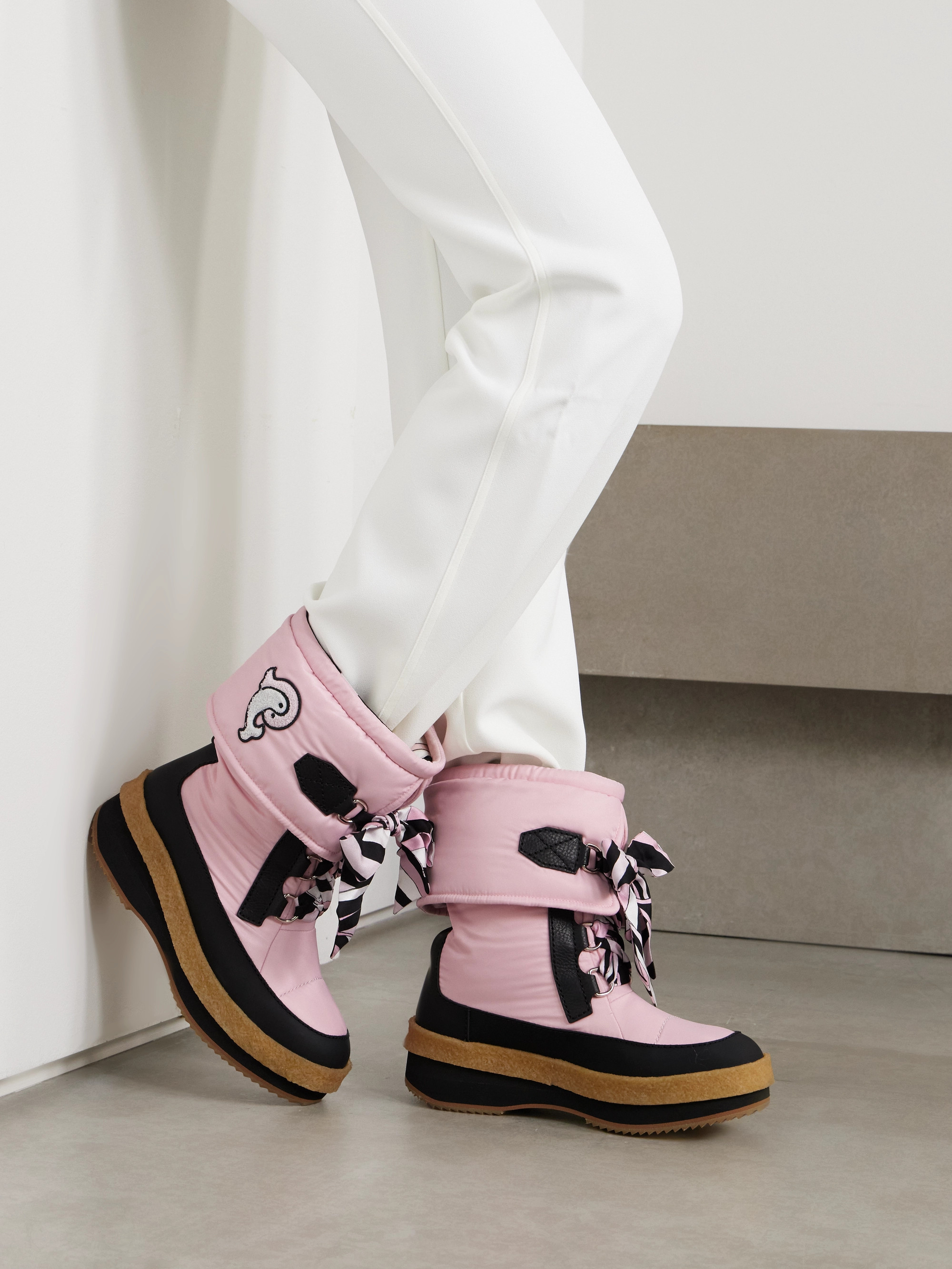 Pucci Logo-appliquéd silk-twill trimmed shell snow boots thumbnail