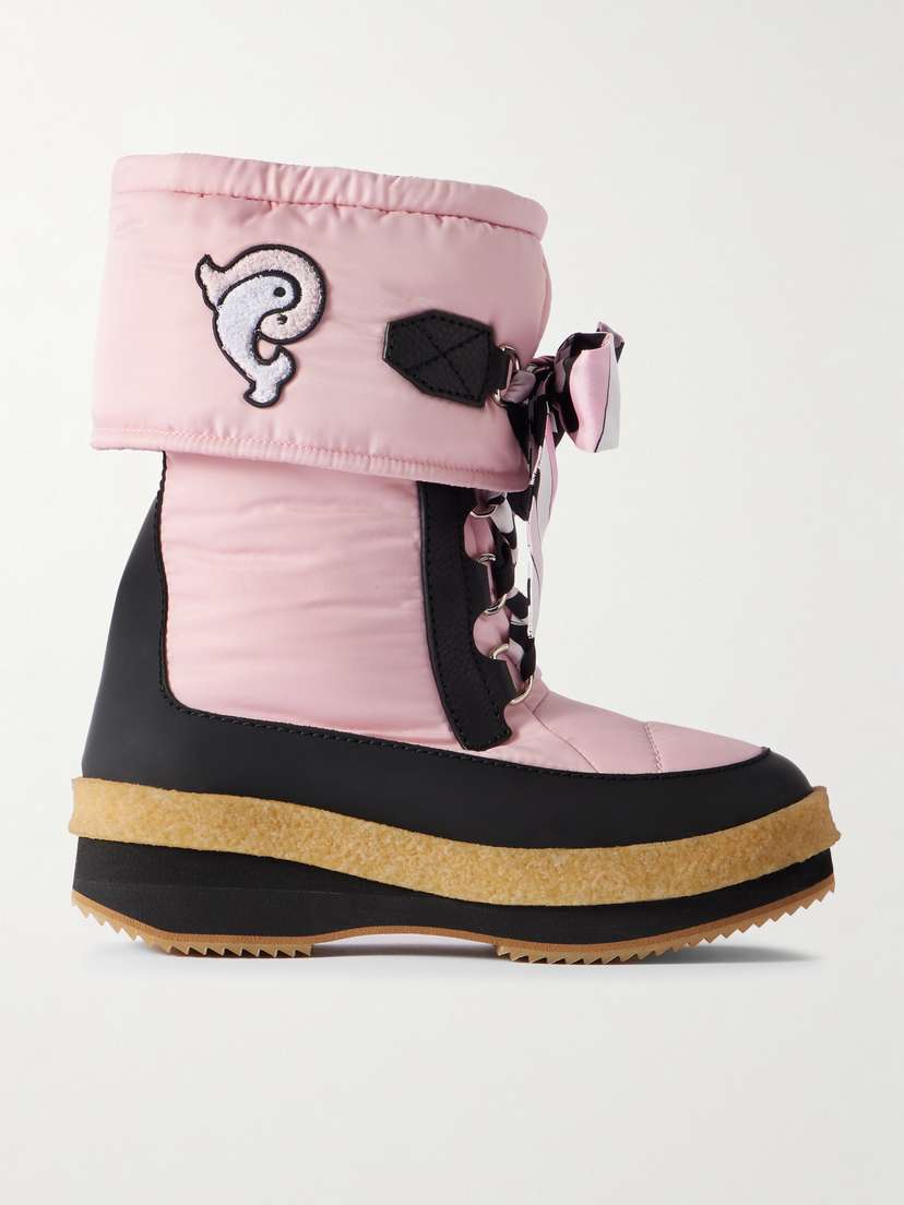 PUCCI Logo-appliquéd Silk-twill Trimmed Shell Snow Boots