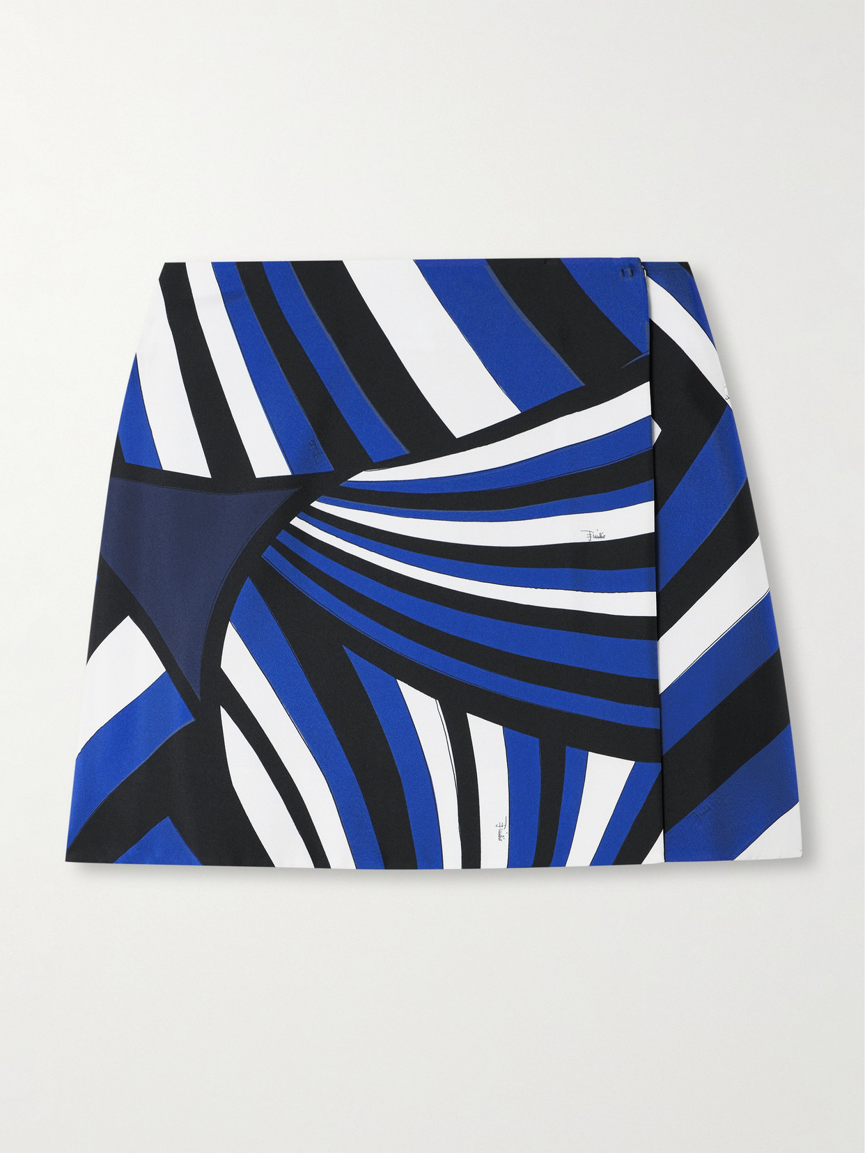 PUCCI - Printed Silk-twill Mini Wrap Skirt - Blue
