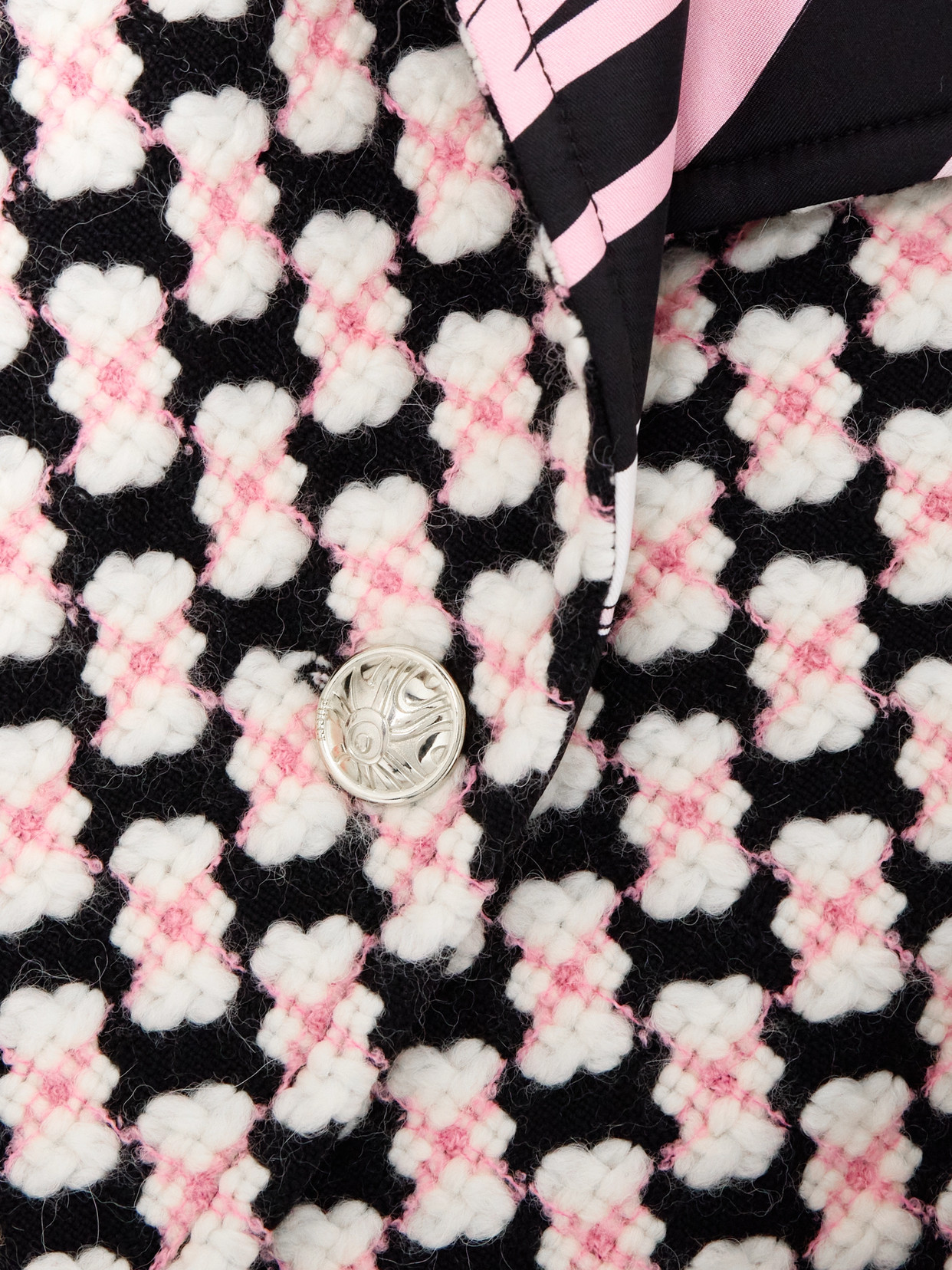 Pucci Reversible Double-breasted Printed Silk-twill And Wool-blend Tweed Jacket In Pink