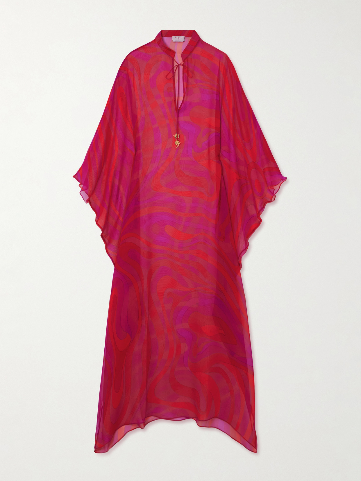 Pucci Marmo-print Kaftan In Pink
