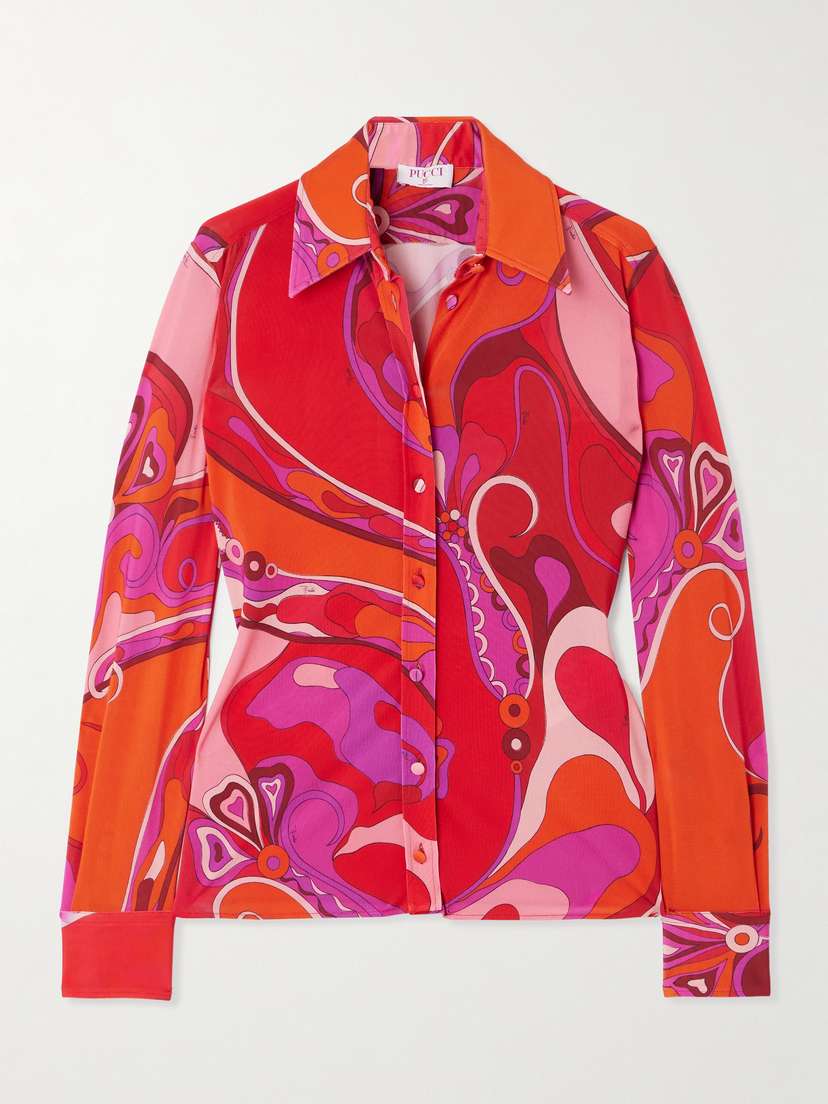 PUCCI Printed Satin-jersey Shirt