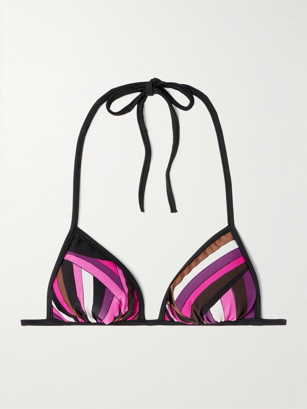 Pucci Printed Triangle Bikini Top In Pink